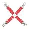 Bondage 4-Hook Cross Strap Heavy Duty Hogtie-Black Pink Red-Hog Tie Restraint #R32