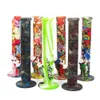 14'' straight bongs Unbreakable smoking water pipe artwork with 14mm joint glass bong dad rig glass smoke pipes