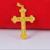 Jésus Crucifix Pendentif Chaîne 18k Or Jaune Rempli De Mode Femmes Hommes Croix Pendentif Collier cadeau