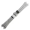 28 mm zilveren vaste roestvrijstalen horlogeband voor horloges Men Women Watch Bracelet met vlinderge buckle 2 Spring Bars9703285