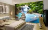 Wallpaper di pittura 3d di lusso europei sfondi di sfondo strade verde sfondo 3D Stereoscopic TV Soggio