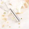 Fashion jewelry Urn Cremation Cylinder Pendant Necklace Memorial keepsake Ashes Holder Stainless Steel Urn Pendant Necklace3433