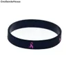 1pc Cancer Ribbon Silicone Wristband Motivational Dekoration Logo Bär det här meddelandet som en påminnelse i det dagliga livet
