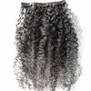 Brésilienne Vierge Humaine Remy Kinky Bouclés Cheveux Clip Clip Dans Les Extensions De Cheveux Humains Non Transformés Naturel Noir Couleur 9 Petits Pièces Un Ensemble