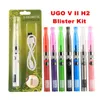 Kits de démarrage Ecpow eGo T H2 Blister Pack Micro USB Passthrough 650mAh 900mAh UGO V II H2 Atomiseur Vape Pen Batterie Kit unique