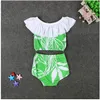 Fille feuilles imprimer maillot de bain bébé Lotus cou maillots de bain deux pièces enfants été Bikini ensembles bébé vêtements CN G0233876747