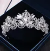 Luksusowa Crown Korona Rhinestone Kryształy Królewskie Ślub Królowa Korony Księżniczka Kryształ Barok Urodziny Party Tiaras Dla Bride Sweet 16 45 * 5