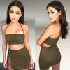 Women Suede Dress Summer Lace Up Two Piece Dress Set Sexy Party Club Wear Halter Bandage Bodycon Mini Dresses Robe Sexy 5048