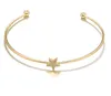 Vintage Cuff Bangle Bracelets Moon Star Heart 4 en 1 Rhinestone Decorado Oro / Plateado Womens Cuff Bracelets Bangle Cuffs