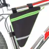 Saco de armação de tubo frontal triângulo de bicicleta de ciclismo ao ar livre 1,5L com tira reflexiva Bolsa de selim para mountain bike