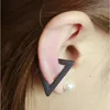 1pc Ny Punk Metal Croplage Ear Clip Cuff Wrap Earring Ingen Piercing-Clip Hollow Triangle Women Men Party Smycken Billiga Partihandel