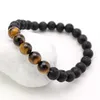 8mm natürliche Lava Stein Stränge Charme Armbänder Energie Balance Perlen Armreif Für Männer Frauen Liebhaber Yoga Schmuck