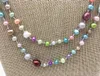 60 cali 5-9mm Multicolor Naturalny Naszyjnik z pereł słodkowodnych, Szczęście Miłość Kobiet Biżuteria Prezent