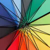 Free shipping 40pcs /lot Rainbow Umbrella Big Long Handle Straight Colorful Umbrella Male Female Sunny And Rainy Umbrella