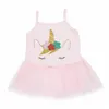 Odzież dziecięca 2018 Lato Baby Girls Ubrania Różowa Koronka Jednorożec Princess Dress Casual Party Wedding Tulle Tutu Baby Dress Girls Odzież 2-5y