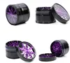 Metal Tobacco Smoking Herb Grinders 4 Layers Aluminium Alloy Lighting Grinders With Clear Top Window 63mm 12 Colors WX9-792