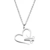 Scissors Comb Pendant Necklace Heart-shaped Stainless Steel Silver Gold Lover Link Chain For Women Gift Charm Jewelry Wholesale