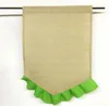 DIY Burlap Flag Jute Ruffles Blank Garden Flags Portable Blank Guide Flag Easter Garden Decorations 10 Colors SN020