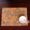 Senaste Koi Fish Daisy Kinesisk Silk Placemat Bowl Floral Dining Table Mat Stor Rektangel Högkvalitativ Damask Isulation Pad 40x32cm