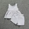 幼児の女の赤ちゃんの服セットガーゼコットンタンクトップドレスショートパンツキッズアウトフィット衣服9833632