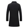 Long Oversized Mens Trench Coat 2017 Winter Single Breasted Causal Jacket Plus Size Slå ner Collar Male Overcoat 3XL 4XL 5XL