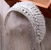 Wunderschöne große Hochzeitskronen Silber Kristall Strass Barock Brautschmuck Kopfschmuck Hochzeit Tiaras für Frauen Haarstirnbänder in S4640555