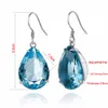 Ethnic Long Dangle Earrings Created Aquamarine Stone Handmade Statement Earring For Women 925 Silver Jewelry Ear Drops