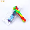 Mini silicone smoking bongs with 14mm Stainless Steel Tip Food Grade Silicon NC Dab Straw Silicone Pipe Oil Smoking Accessories