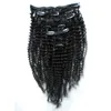 Clip in 10-26 "Curly Full Head Products Clip in Hair Extensions Curly Real Natural One Piece for Human