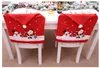 Nonwoven chair cover Cartoon elderly Snowman stool case Christmas hat chairs set Sashes back covers festival decorations