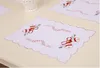 Julbord Placemats Juldekorationer Santa Claus Broderad Hollow Xmas Table Mat Plate Pad Christmas Home Party Decor