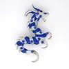 12 sztuk / partia Hurtownie Kryształ Rhinestone Enameling Dragon Costume Pin Broszka Moda Broszka Biżuteria Prezent C366