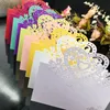 Laser Cut Place Cards Party Table Decoraties met harten Bloemen Papier Carving Naam Lables voor bruiloften PC35