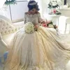 Vintage Full Lace Bröllopsklänningar Luxury Beaded Off The Shoulder Långärmad Bröllopklänningar Saudiarabisk Dubai Bröllopsklänning Anpassad