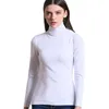 2017 herbst Winter Rollkragen T Shirt Frauen Langarm Baumwolle T-shirt Samt Verdicken Plus größe Gestrickte Tops Böden T-shirts