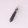 10st Wholesale Natural Black Druzy Volcanic Rock Lava Stone Gemstone Hexagonal Point Pendant Pumice Stone Charm för halsband smycken