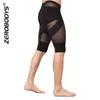 Noir Blanc Hommes Maille Bout À Bout Shapewear Voir À Travers Haute Élasticité Ventre Contrôle Shaper Respirant Compression Legging Collants Pantalons