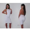 Vestidos de fiesta sexis para mujer, vestido ceñido liso de verano con cuello oblicuo, vestido ajustado hasta la rodilla para mujer