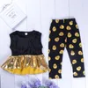 2018 Nuovo Halloween Kid Neonate Velluto Top + Pants 2pcs set Outfit Oro Argento Teschio Estate Neonate Abbigliamento Toddler Fashion Boutique
