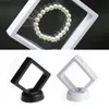 Svart Vit Plast Suspended Floating Display Case Earring Mynt Gems Ring Smycken Lagring Stativhållare Box