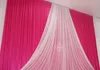 3 4m Wedding Party Ice Silk Fabric Drapery White Blue Color With Swag Stage Prop Fashion Drape Curtain Backdrop247V