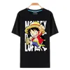 ワンピースTシャツデザイナーアニメTシャツoネック黒Tシャツ