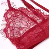 Avidlove Women Babydoll Sexy Lingerie Open Cup Strappy Floral Lace Bra and Women Set with G-String lenceria S18101509