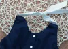 Barn kläder 2018 sommar baby flicka kläder prinsessa navy klänning kostym randig baby ärmlös klänning casual bebes sailor stil tjejer klänningar