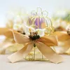 Iron Golden Bird Cage Bell Wedding Candy Box Baby Birth Christmas Celebration Party Guests Return Gift Box