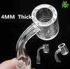 New Smoke quaartz banger Extra thick full 4mm flat top banger nail with 2 belts 10 14 18 Domeless Nails Bong