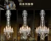 grande lampadario di cristallo di lusso lungo scala moderna K9 Lobby lustres de cristal candela fixture270S