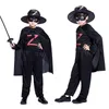 Cadılar Bayramı Çocuk Giyim Erkek Zorro Maskeli Knight Kostüm Masquerade Cosplay Giysi Gece Giysileri