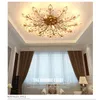 Modern K9 Crystal LED Flush Mount Ceiling Chandelier Lights Fixture Gold Black Home Lamps for Living Room Bedroom Kitchen275u