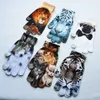Teenager winter Warm 3D Print Knitted Touch screen gloves Cat dog fruit cake 3D printing Mittens 12 colors Touch Screen Glove C4580